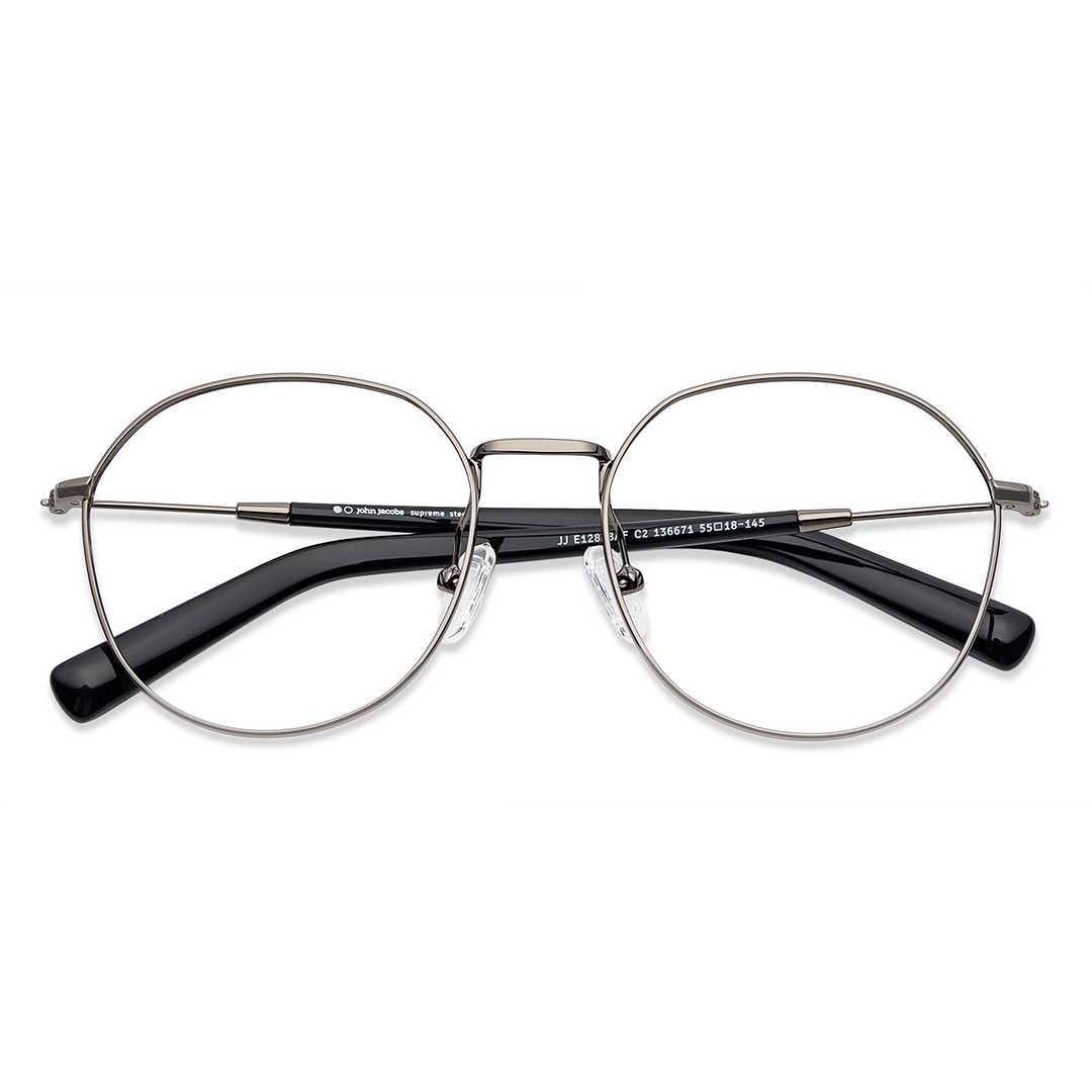 John Jacobs Online Gray Full Rim Round left side