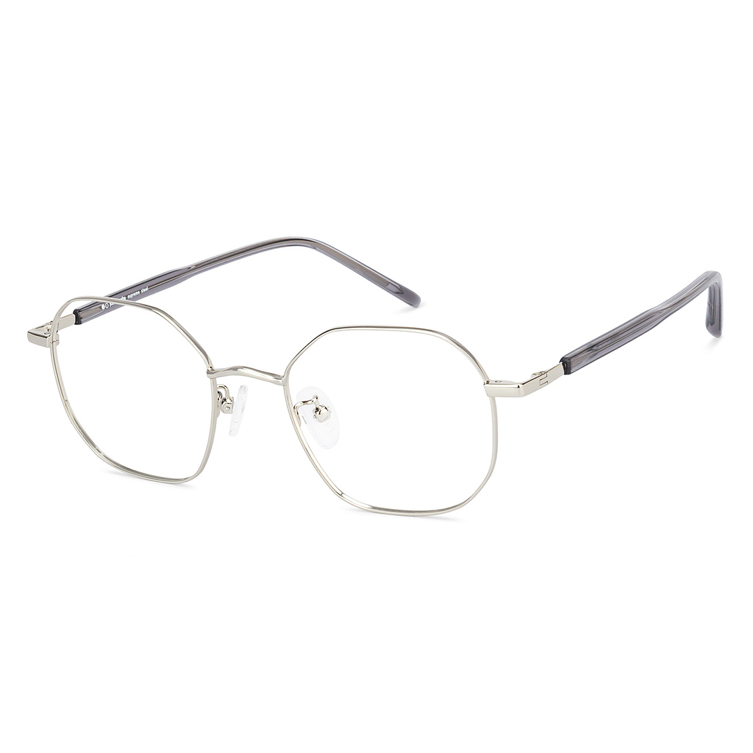 John Jacobs Online Silver Full Rim Hexagonal left side