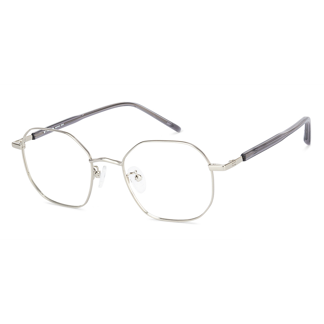 John Jacobs Online Silver Full Rim Hexagonal left side