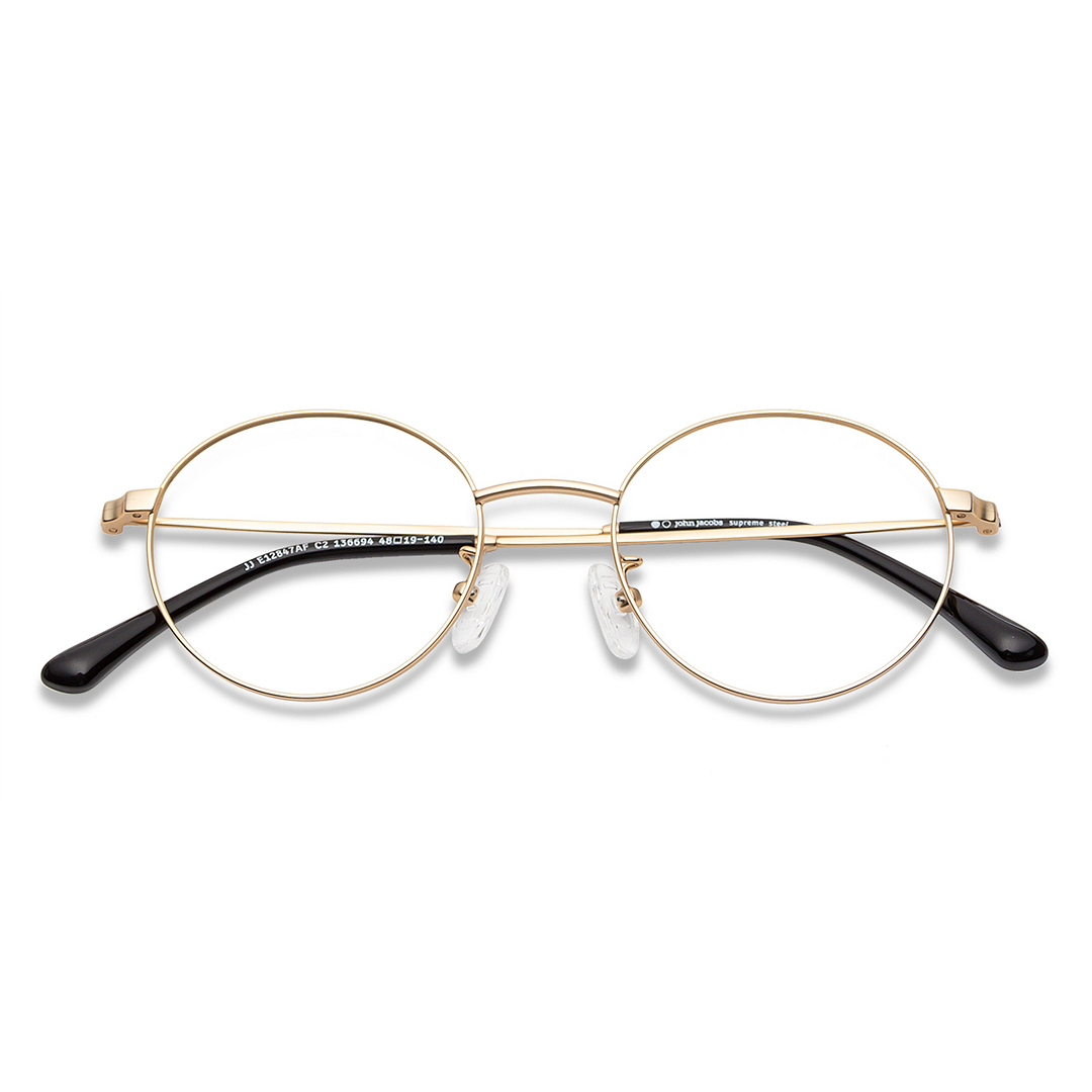 John Jacobs Online Gold Full Rim Round left side