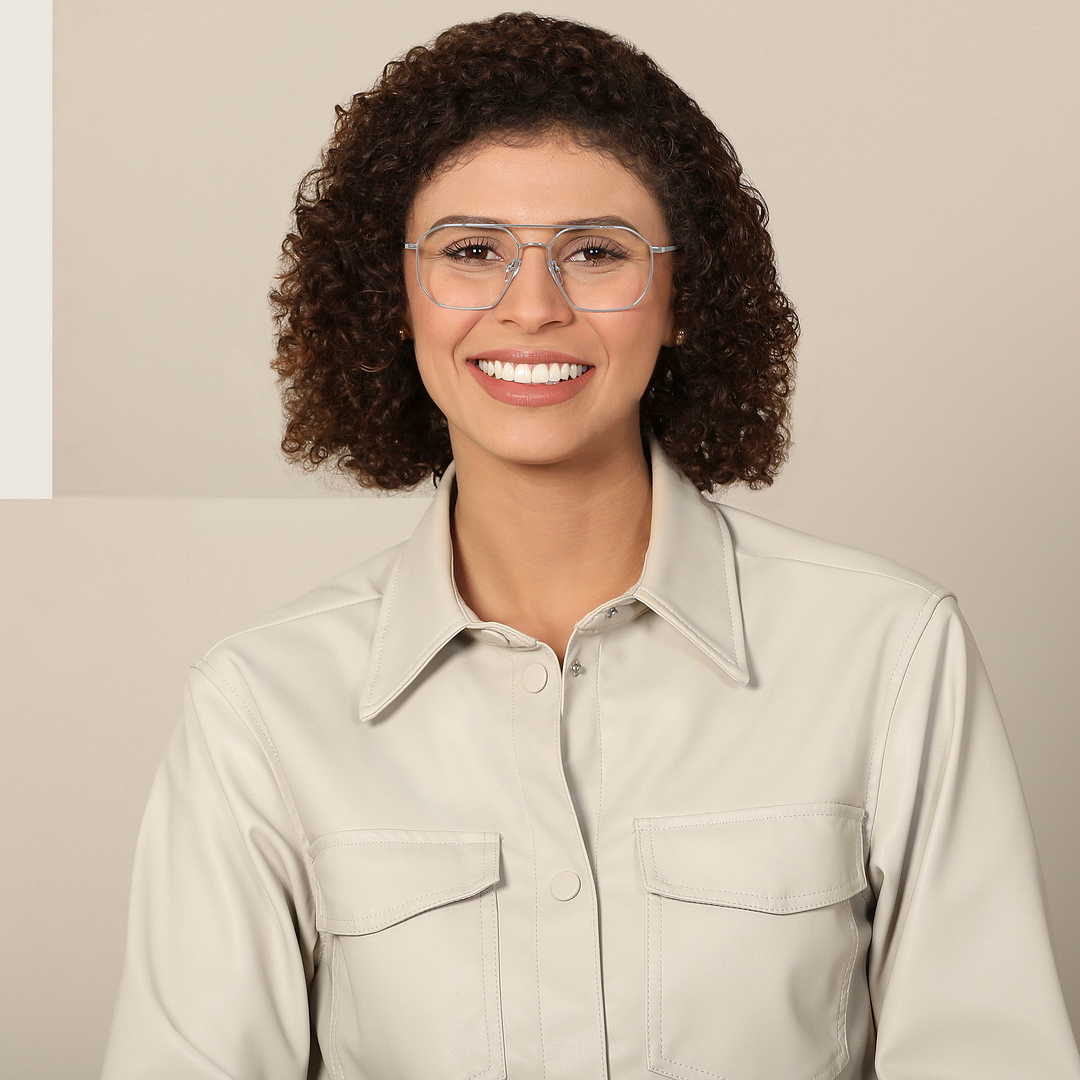 John Jacobs Online Silver Full Rim Square left side