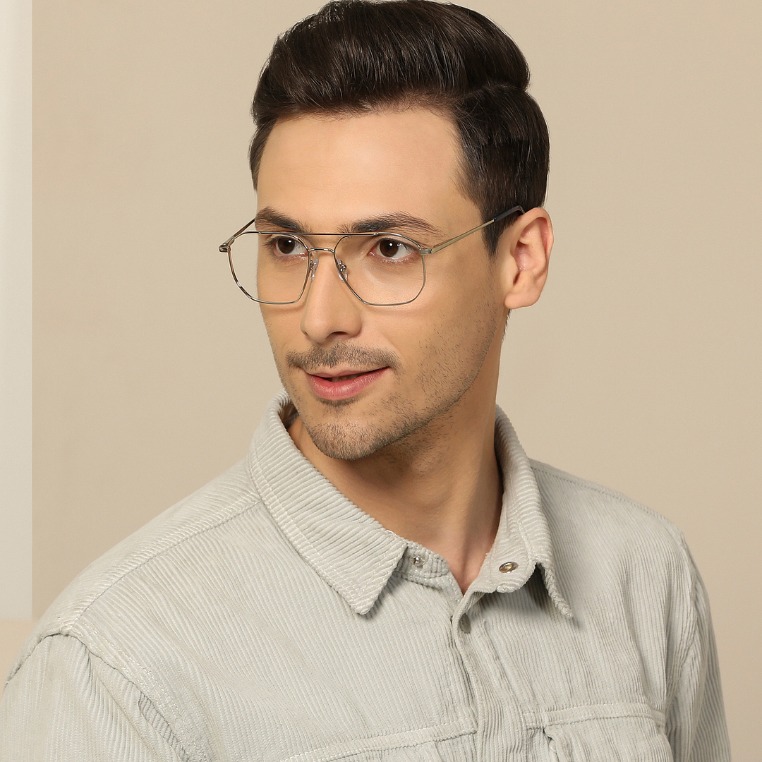 John Jacobs Online Silver Full Rim Square left side