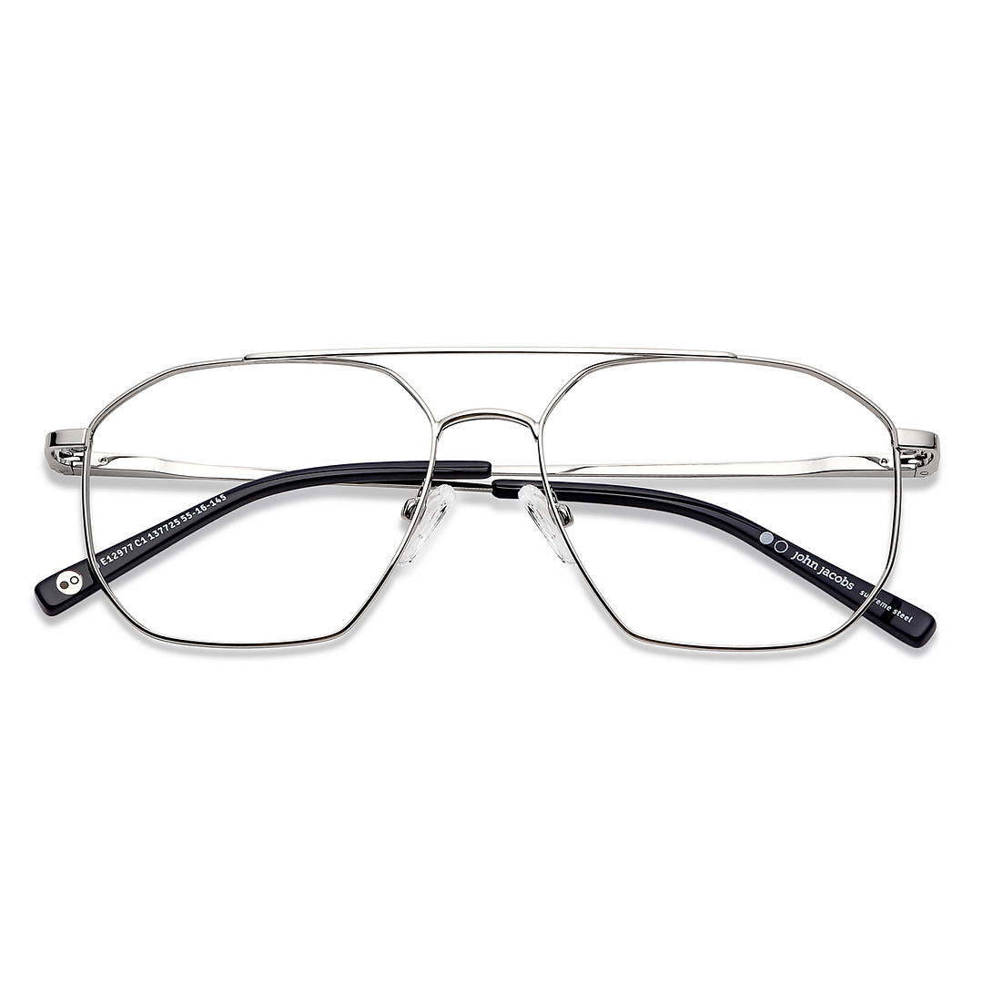 John Jacobs Online Silver Full Rim Square left side