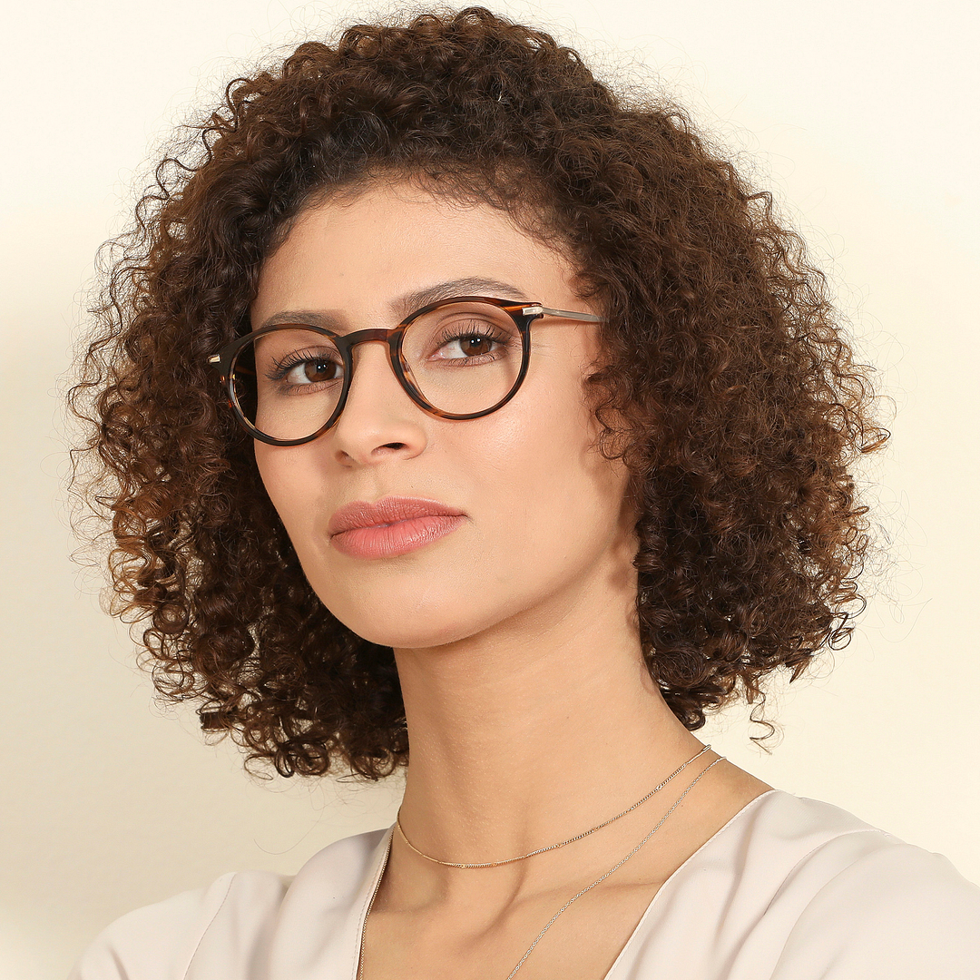 John Jacobs Light Brown Full Rim Round left side