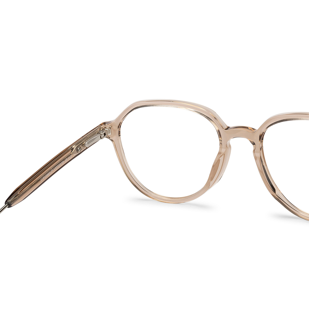John Jacobs Online Brown Transparent Full Rim Round right side