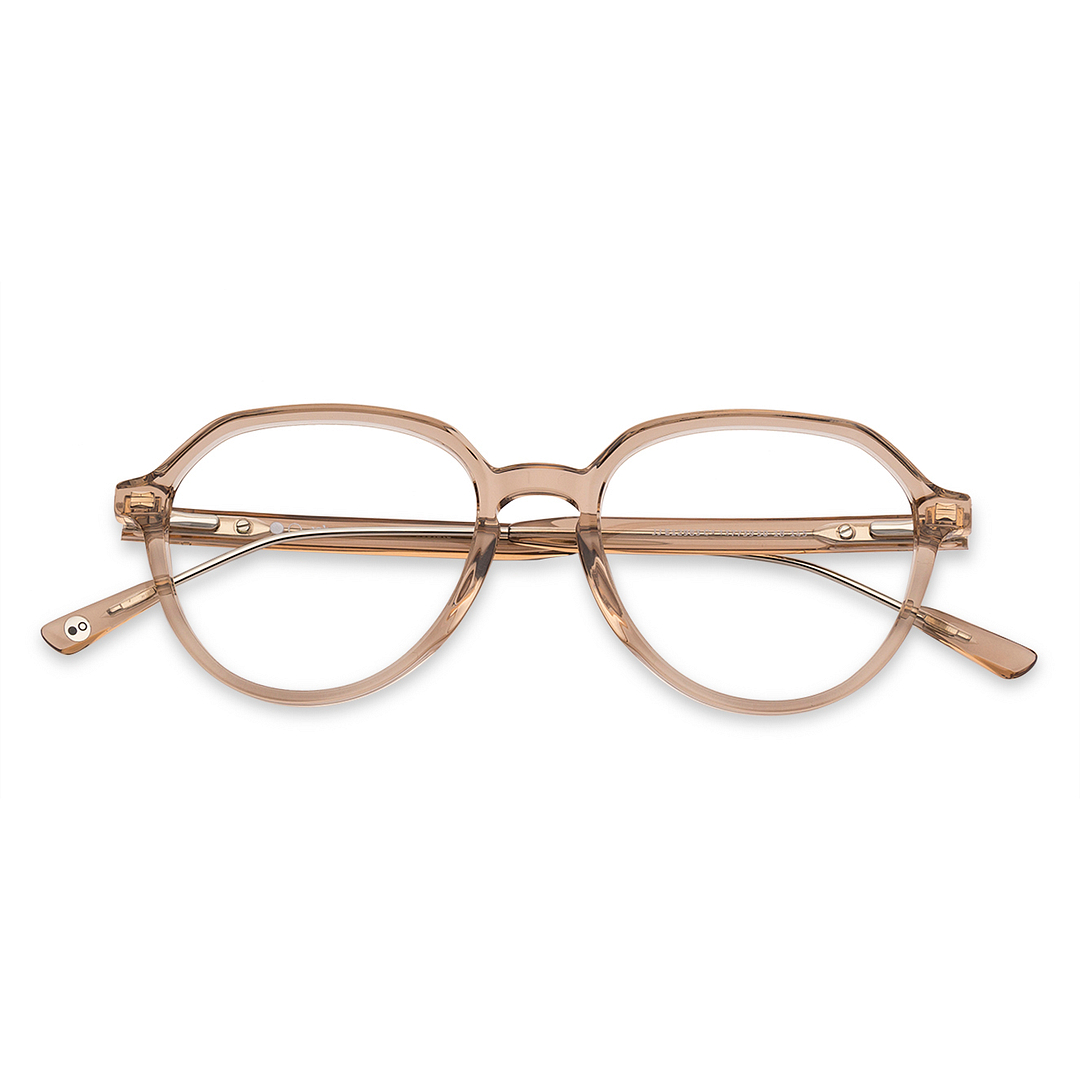 John Jacobs Online Brown Transparent Full Rim Round left side