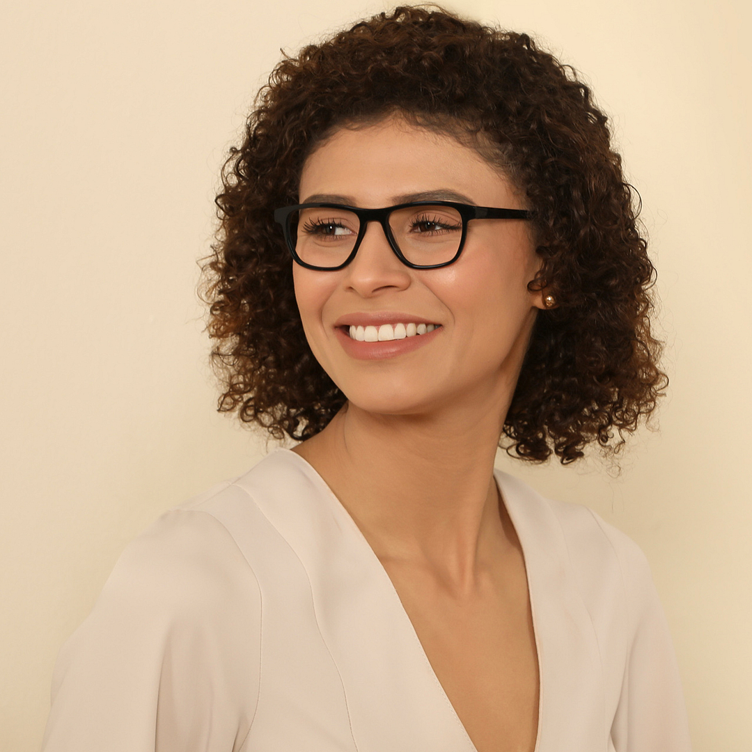 John Jacobs Online Black Full Rim Rectangle left side