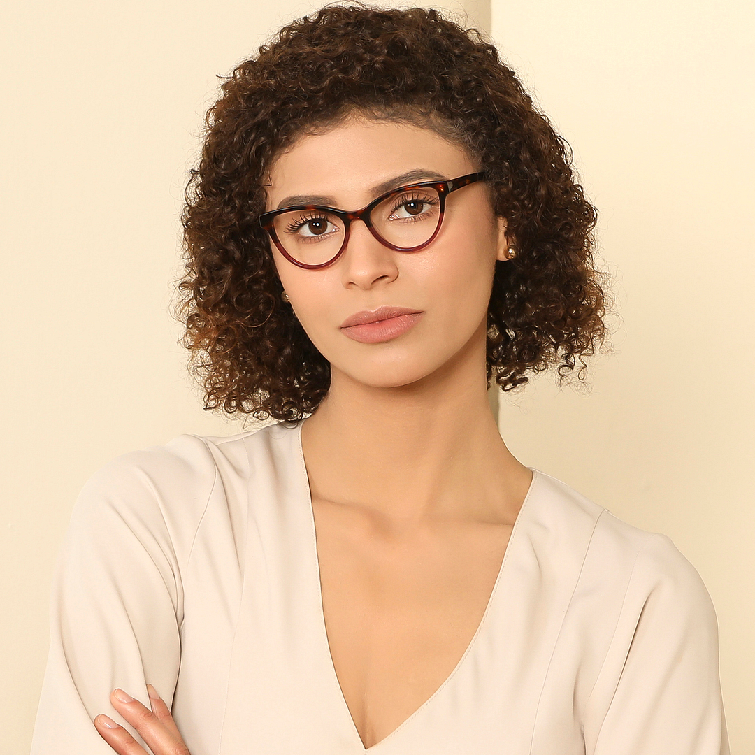 John Jacobs Online Light Brown Full Rim Cat Eye right side