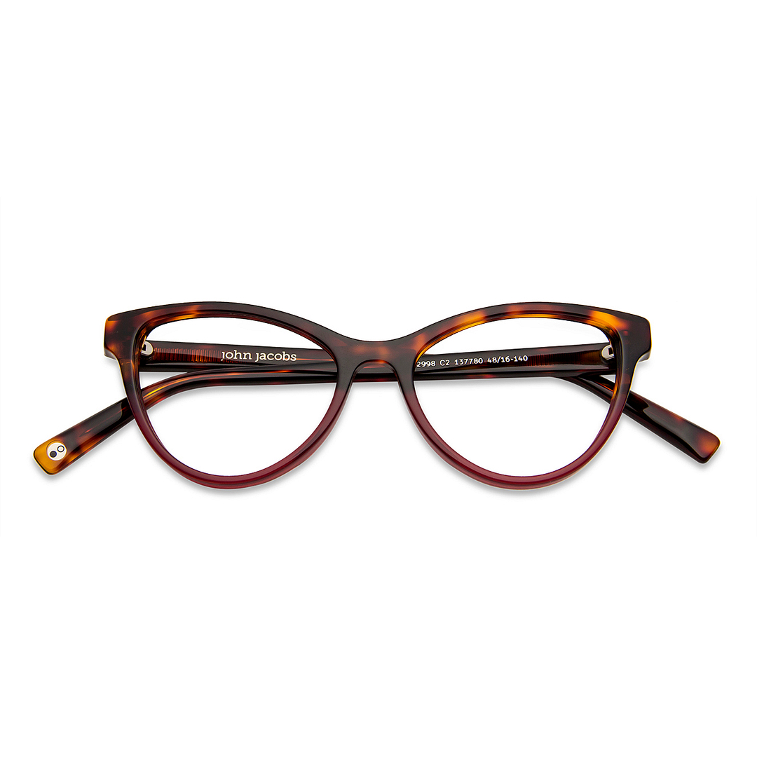 John Jacobs Online Light Brown Full Rim Cat Eye left side