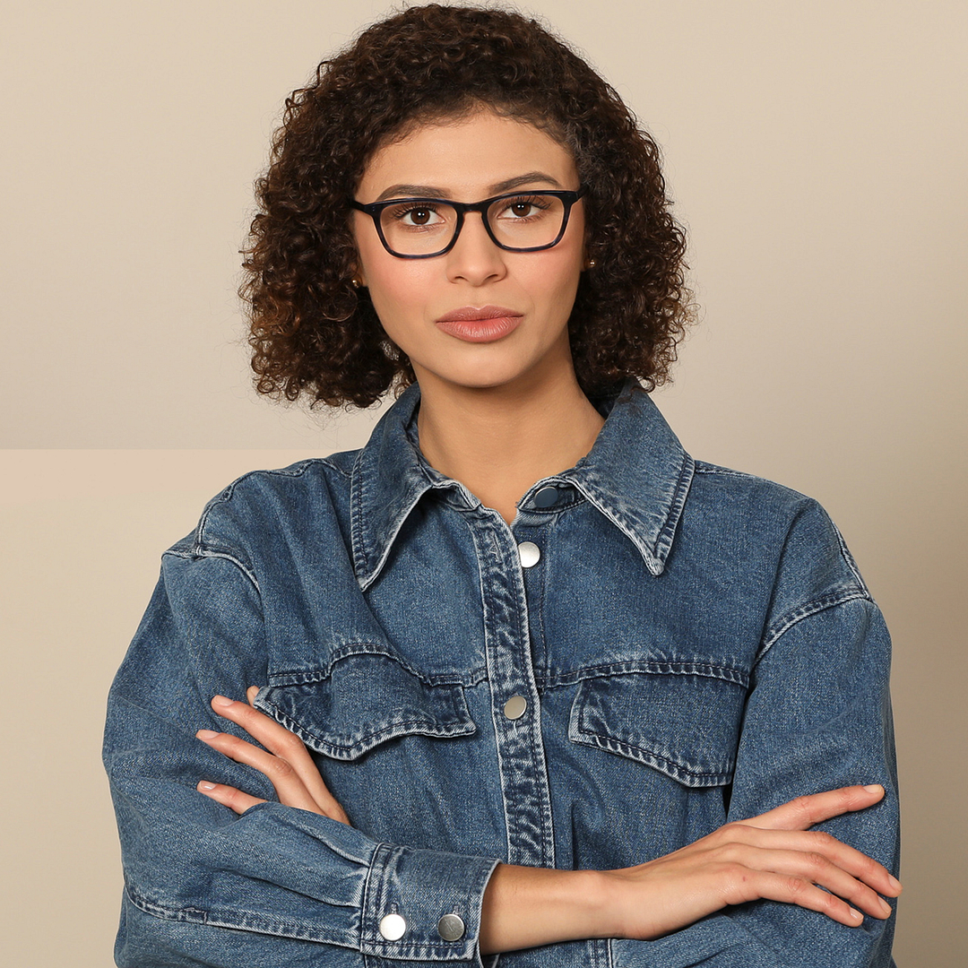 John Jacobs Black Full Rim Rectangle right side