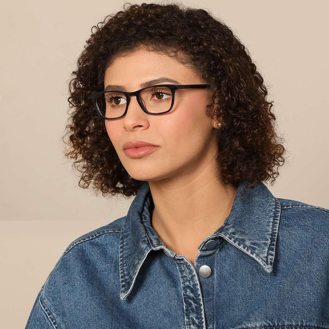 John Jacobs Black Full Rim Rectangle left side