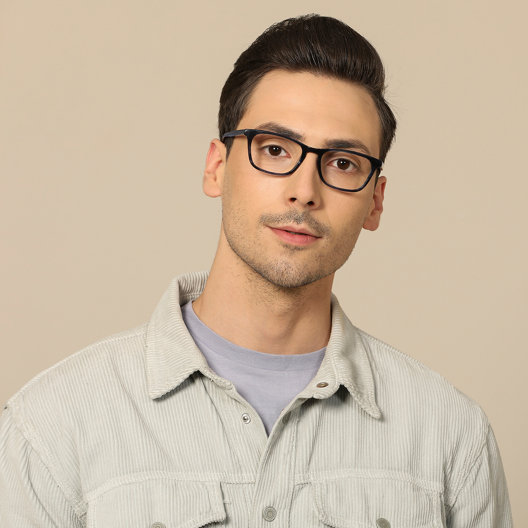 John Jacobs Black Full Rim Rectangle right side