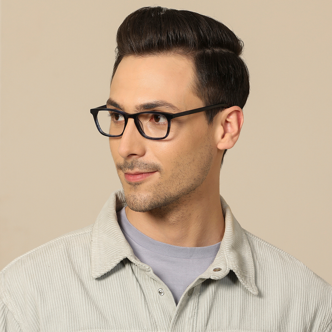 John Jacobs Black Full Rim Rectangle left side