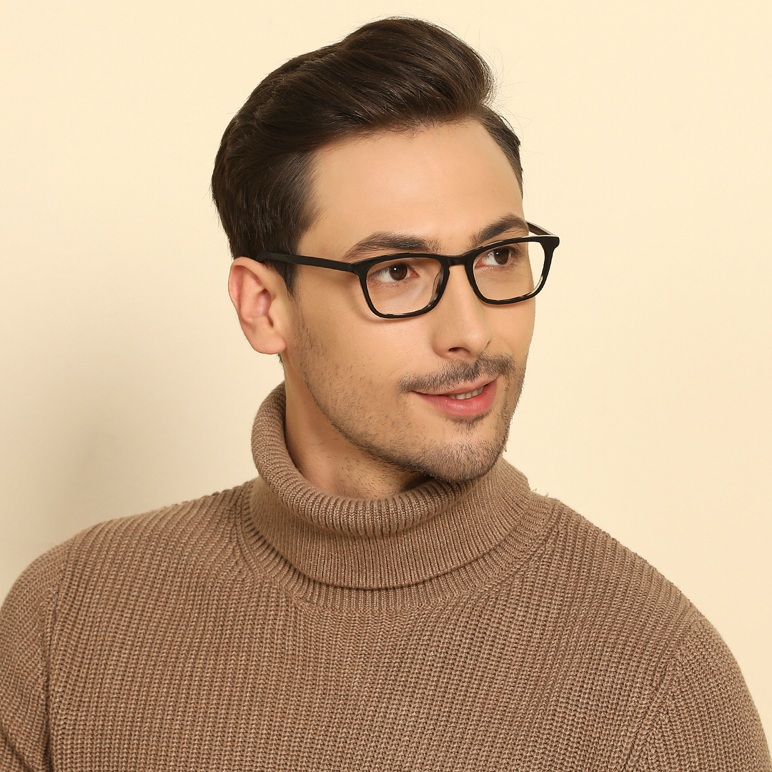 John Jacobs Online Black Full Rim Rectangle right side