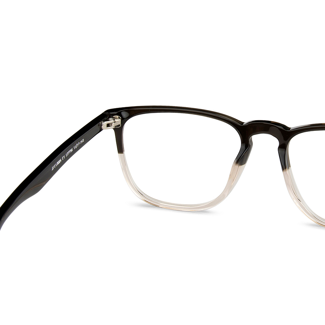 John Jacobs Black Transparent Full Rim Square right side