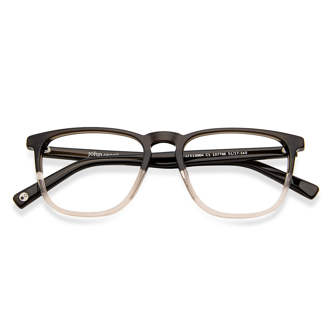John Jacobs Black Transparent Full Rim Square left side