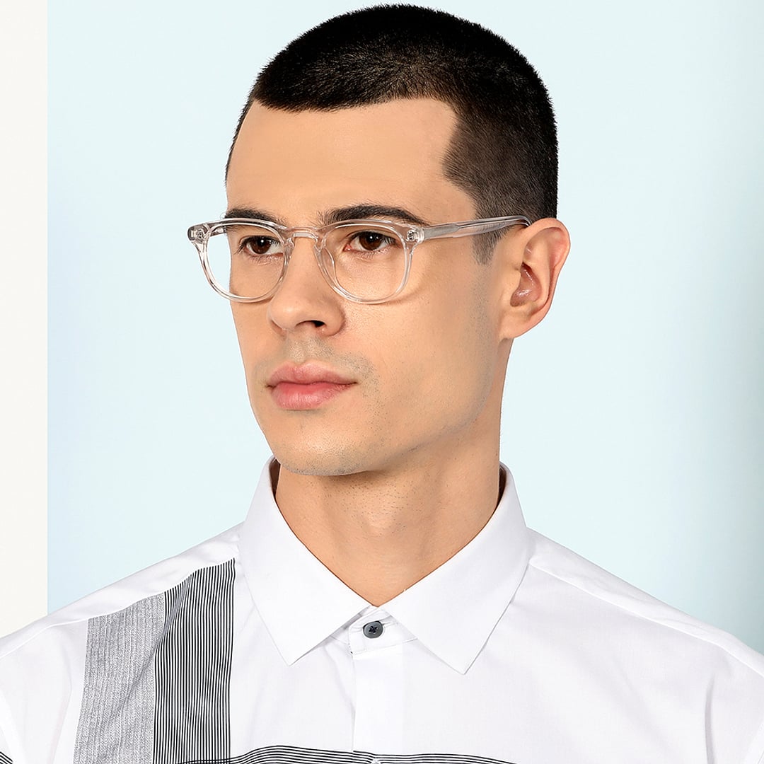 John Jacobs Crystal Transparent Full Rim Round right side