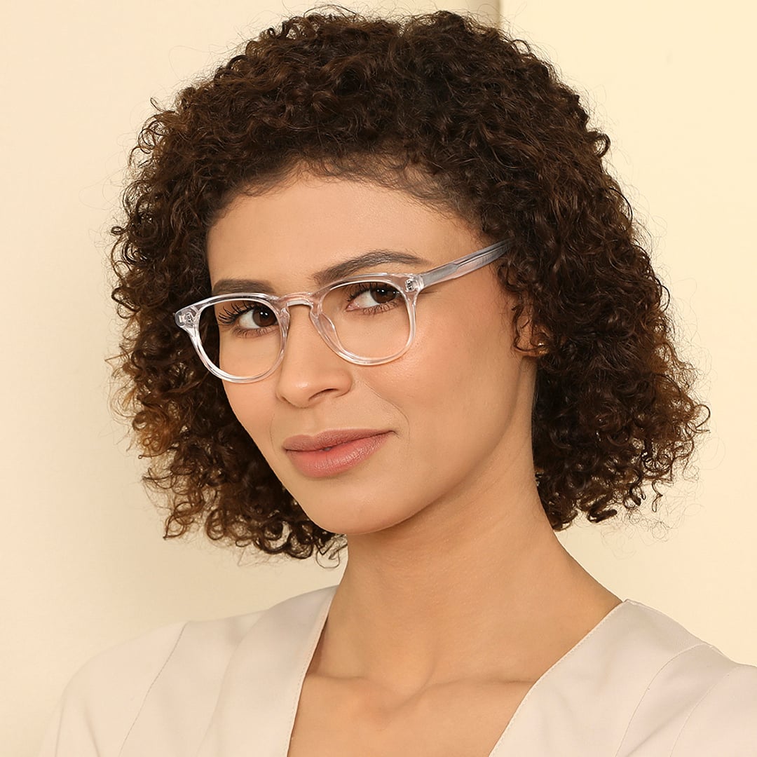 John Jacobs Crystal Transparent Full Rim Round right side