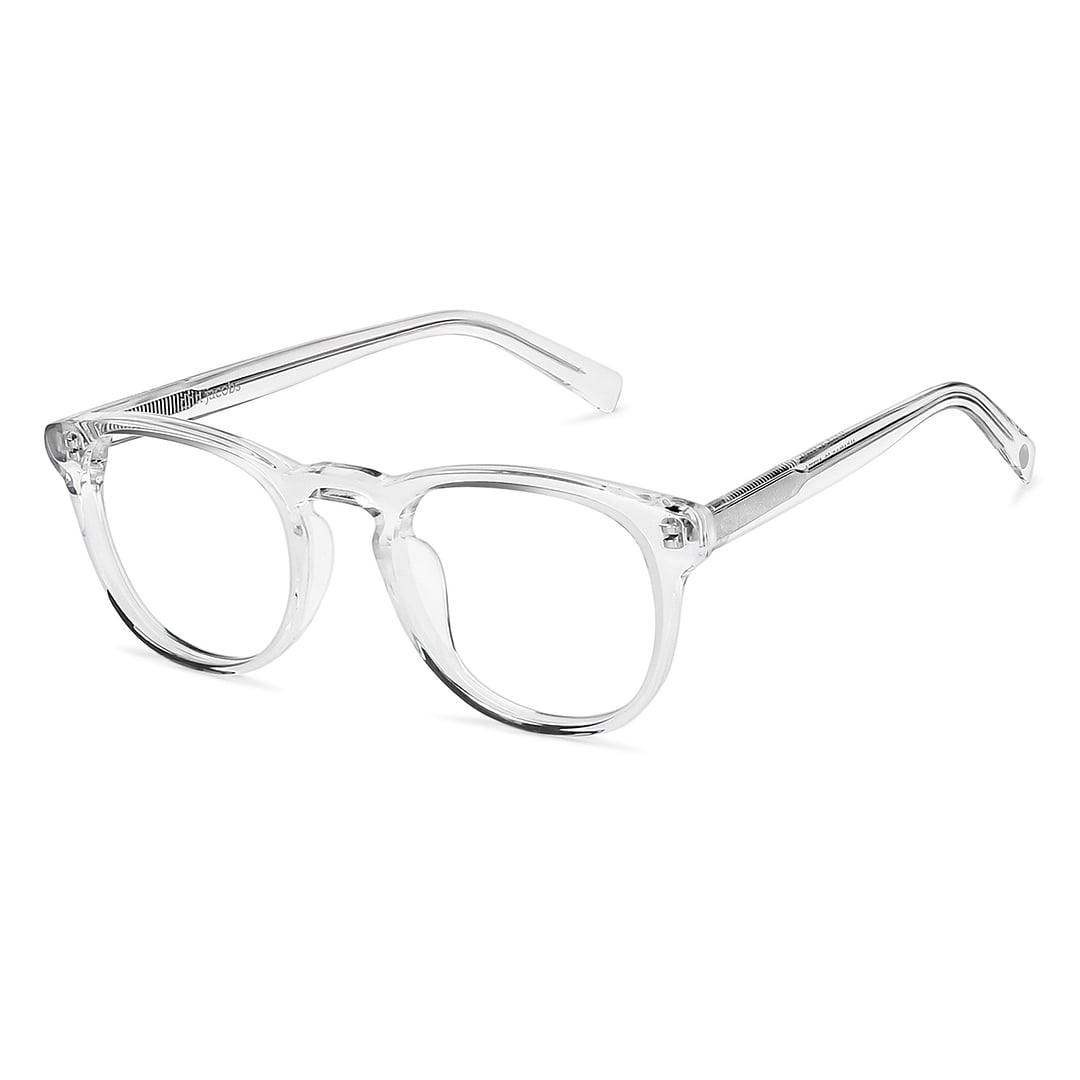 John Jacobs Crystal Transparent Full Rim Round left side