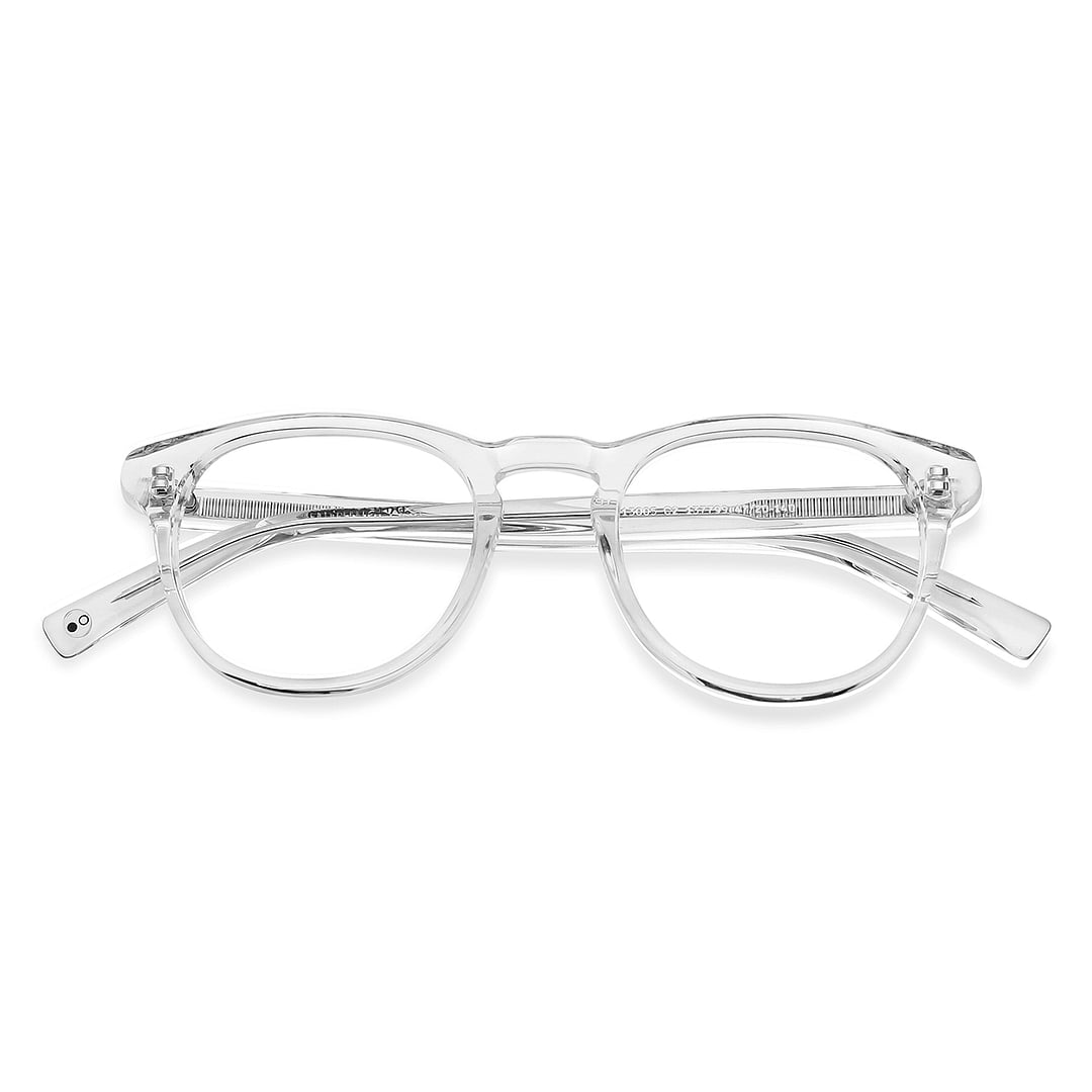 John Jacobs Crystal Transparent Full Rim Round left side
