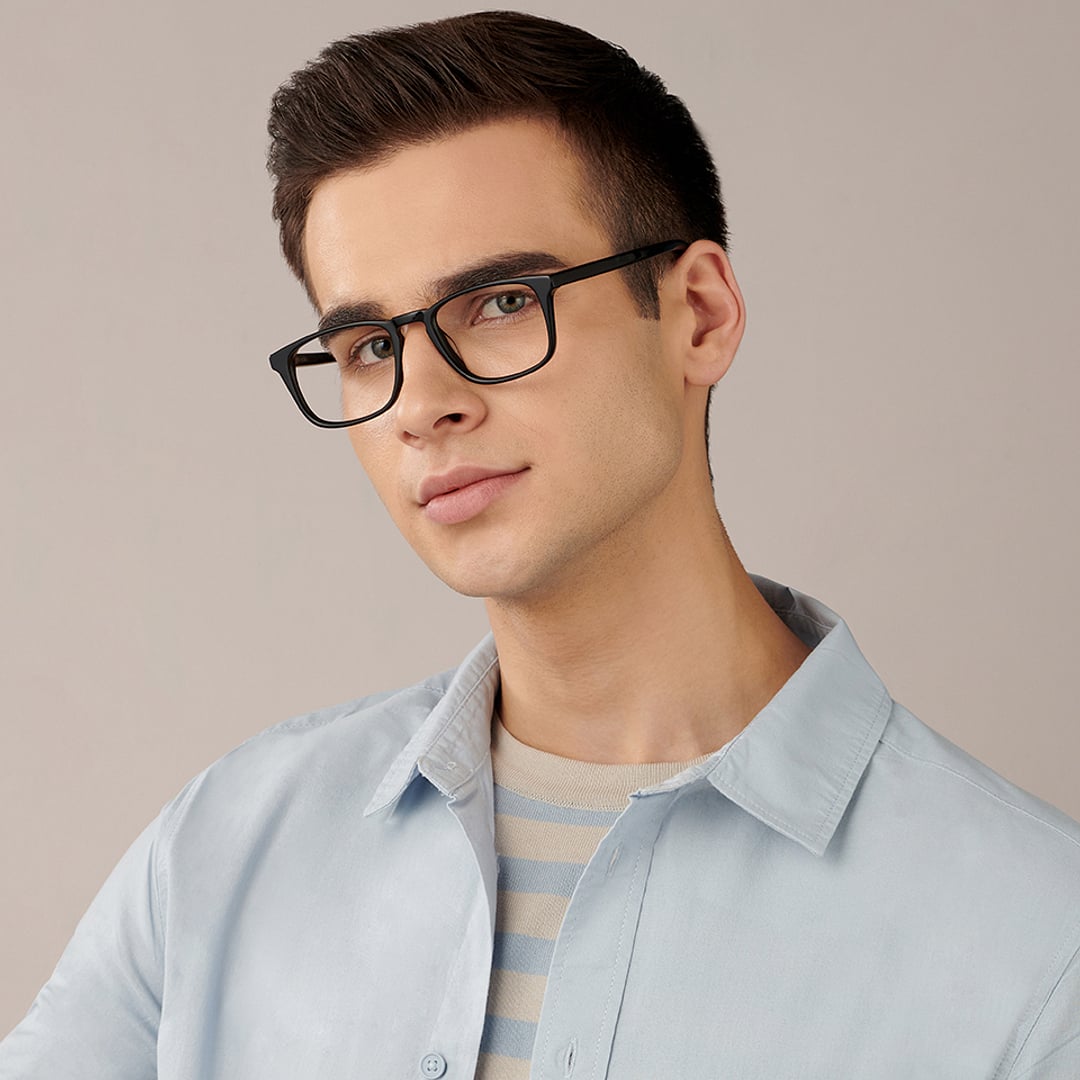John Jacobs Online Black Full Rim Square left side