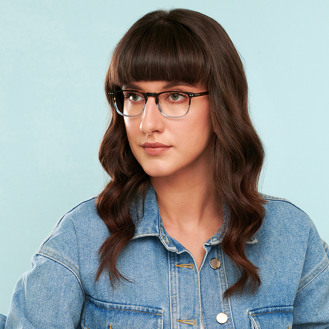 John Jacobs Sky Blue Full Rim Rectangle right side