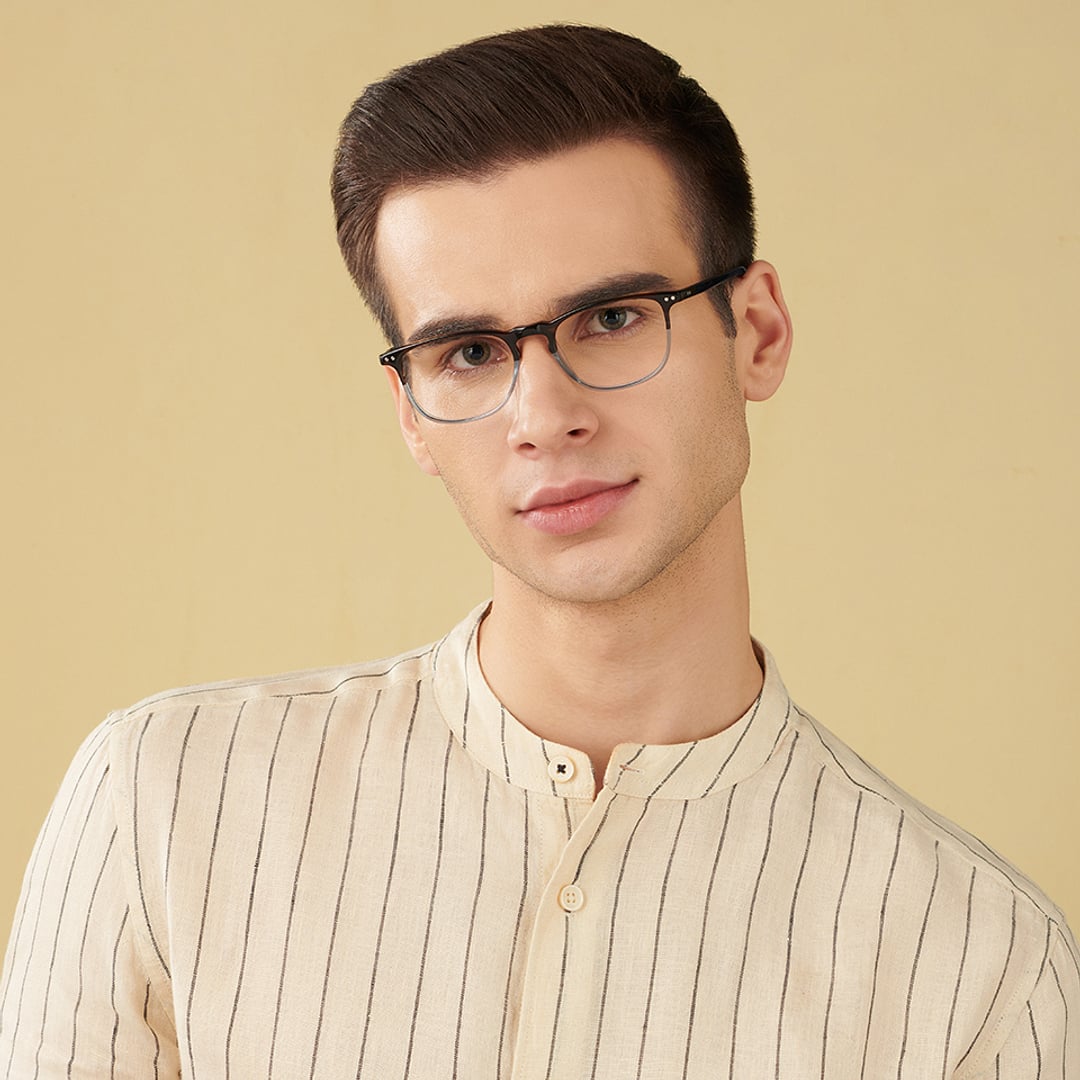 John Jacobs Sky Blue Full Rim Rectangle right side