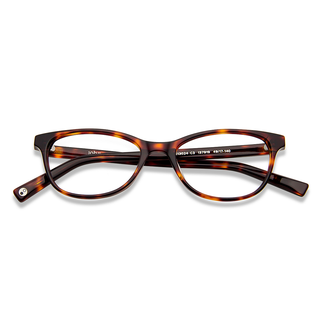 John Jacobs Light Brown Full Rim Cat Eye left side