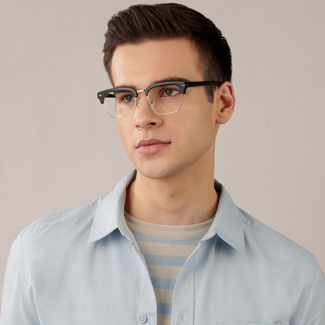 John Jacobs Online Silver Full Rim Clubmaster right side