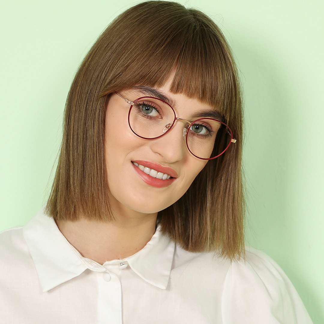 John Jacobs Online Red Full Rim Round left side