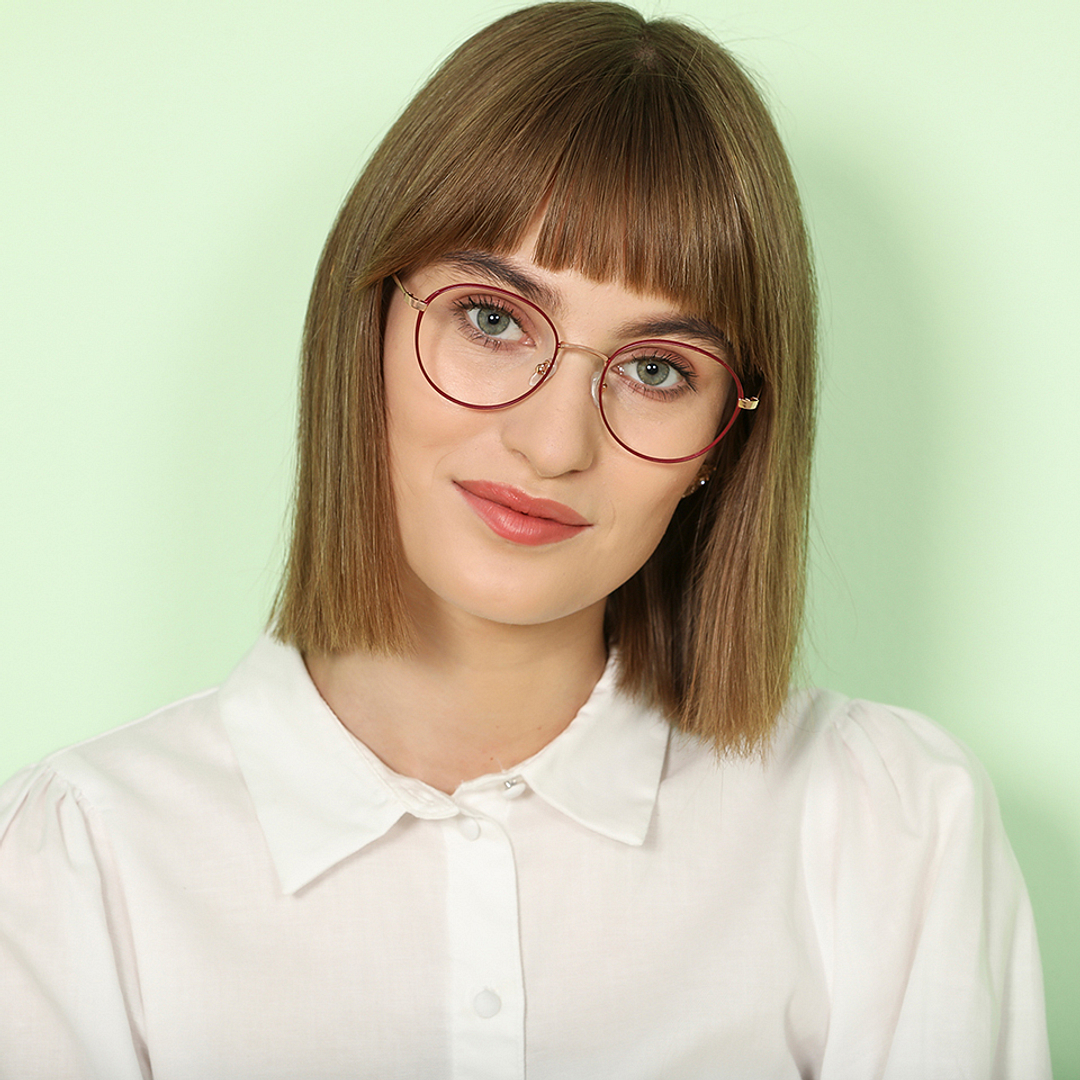 John Jacobs Online Red Full Rim Round left side