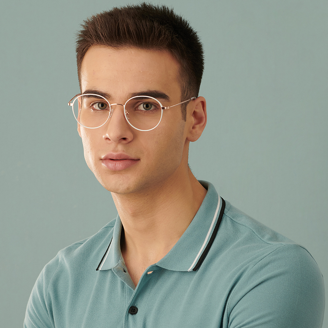 John Jacobs Online White Full Rim Round left side