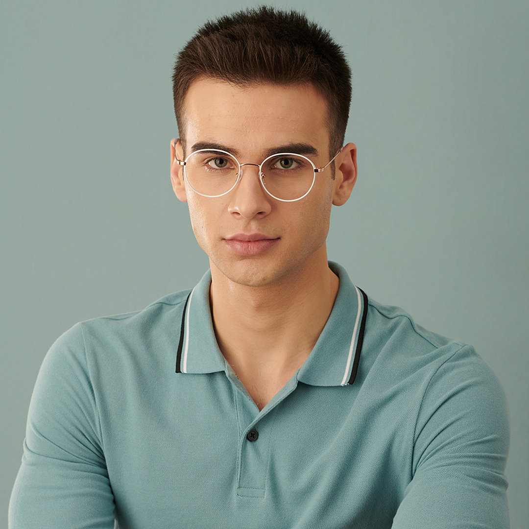 John Jacobs Online White Full Rim Round right side