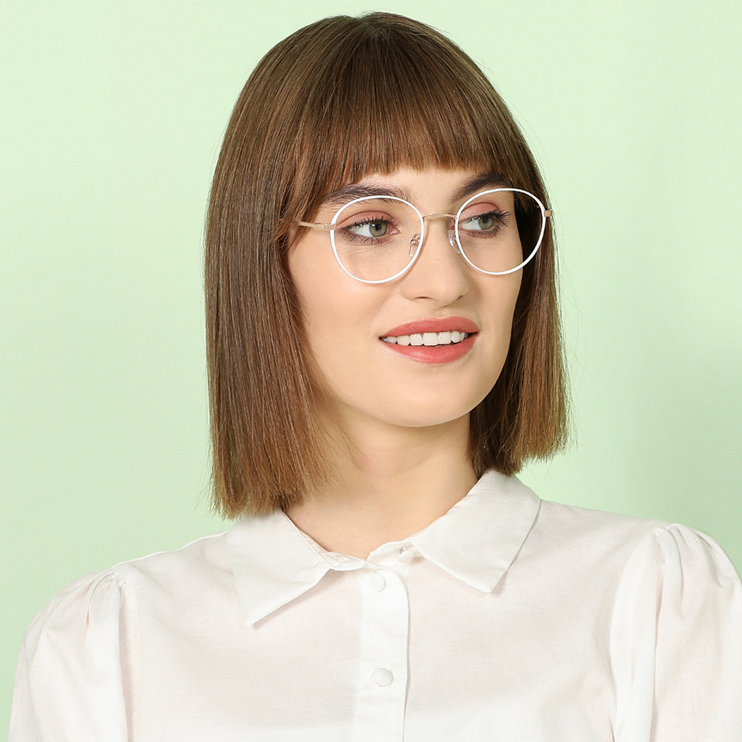 John Jacobs Online White Full Rim Round right side