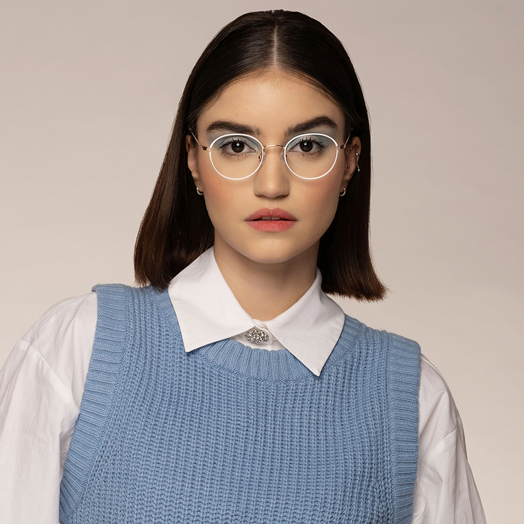 John Jacobs Online Light Gold Full Rim Round right side