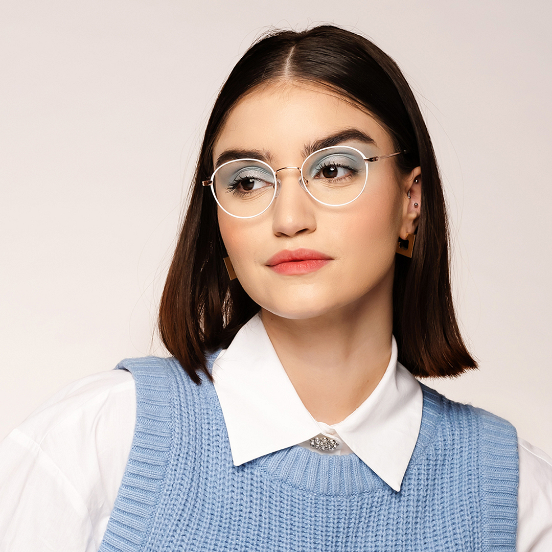 John Jacobs Online Light Gold Full Rim Round left side