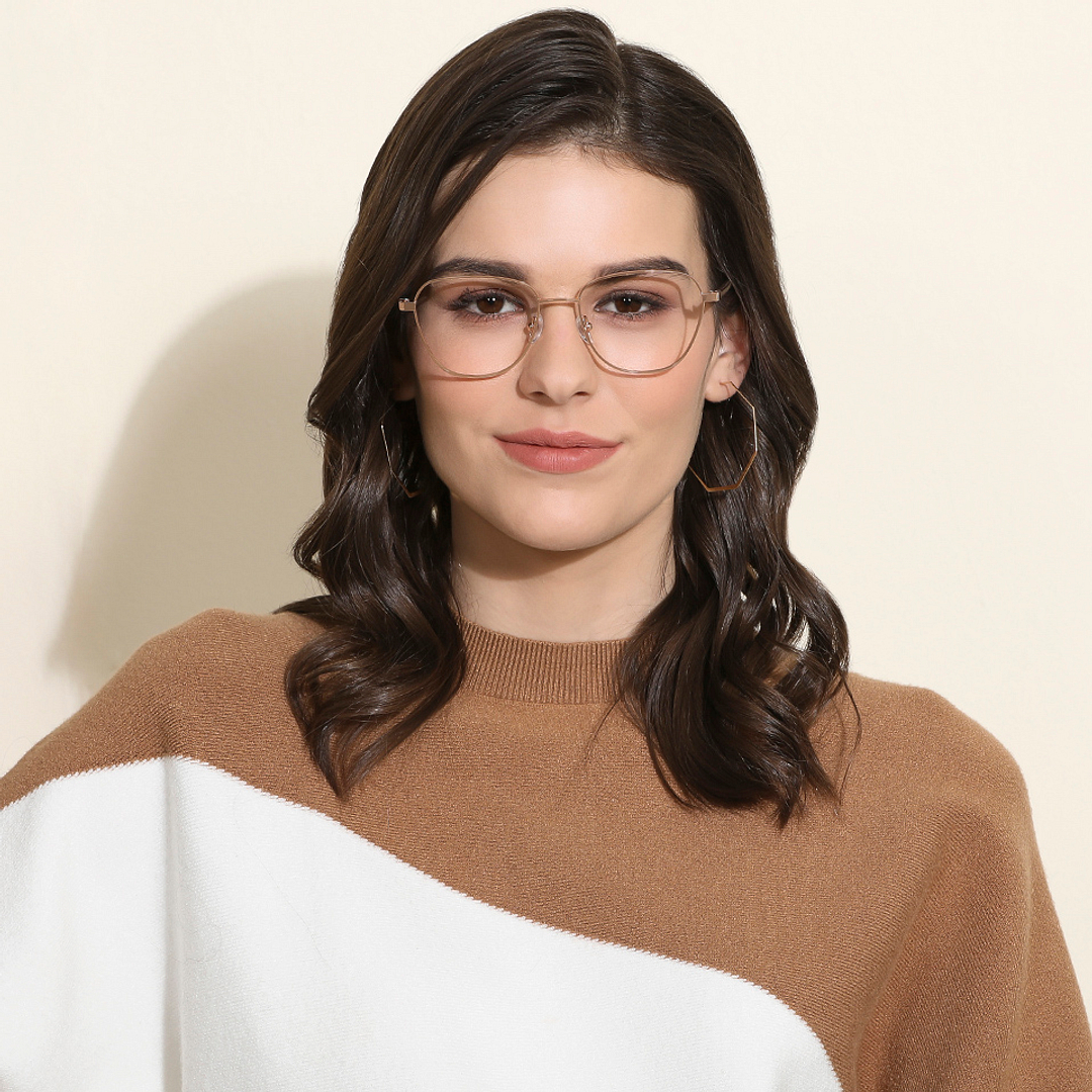 John Jacobs Online Rose Gold Full Rim Square left side