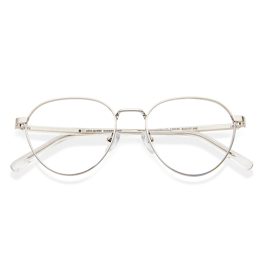 John Jacobs Online Silver Full Rim Aviator left side