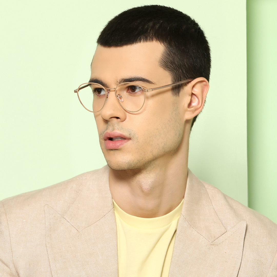 John Jacobs Online Gold Full Rim Round right side