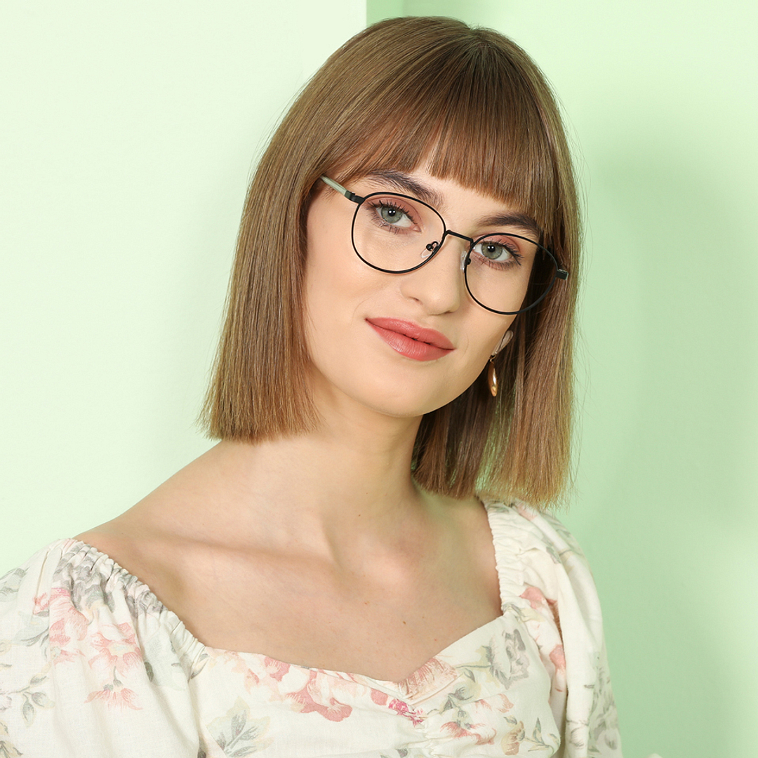 John Jacobs Online Black Full Rim Round left side