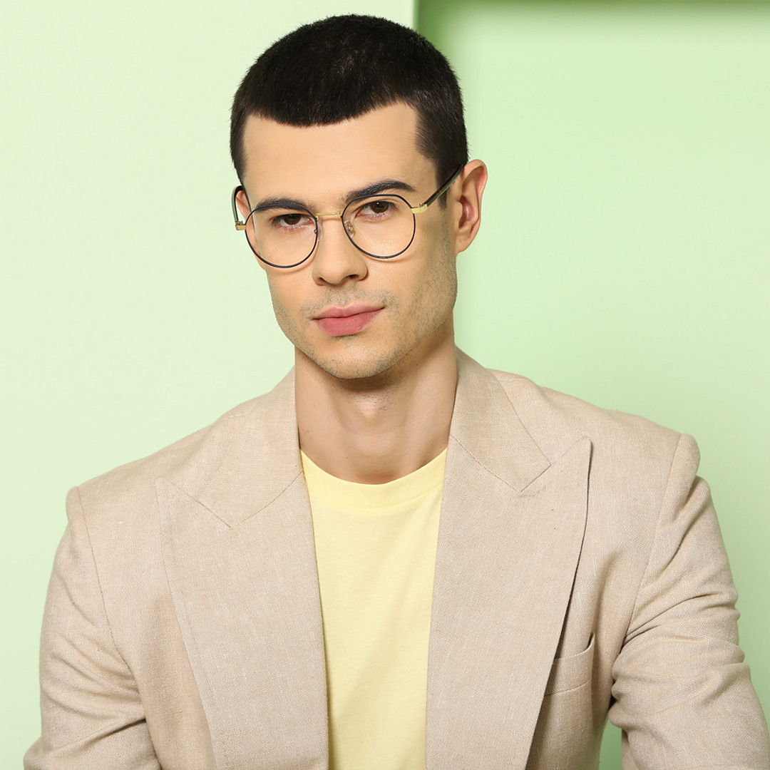 John Jacobs Online Sky Blue Full Rim Geometric right side