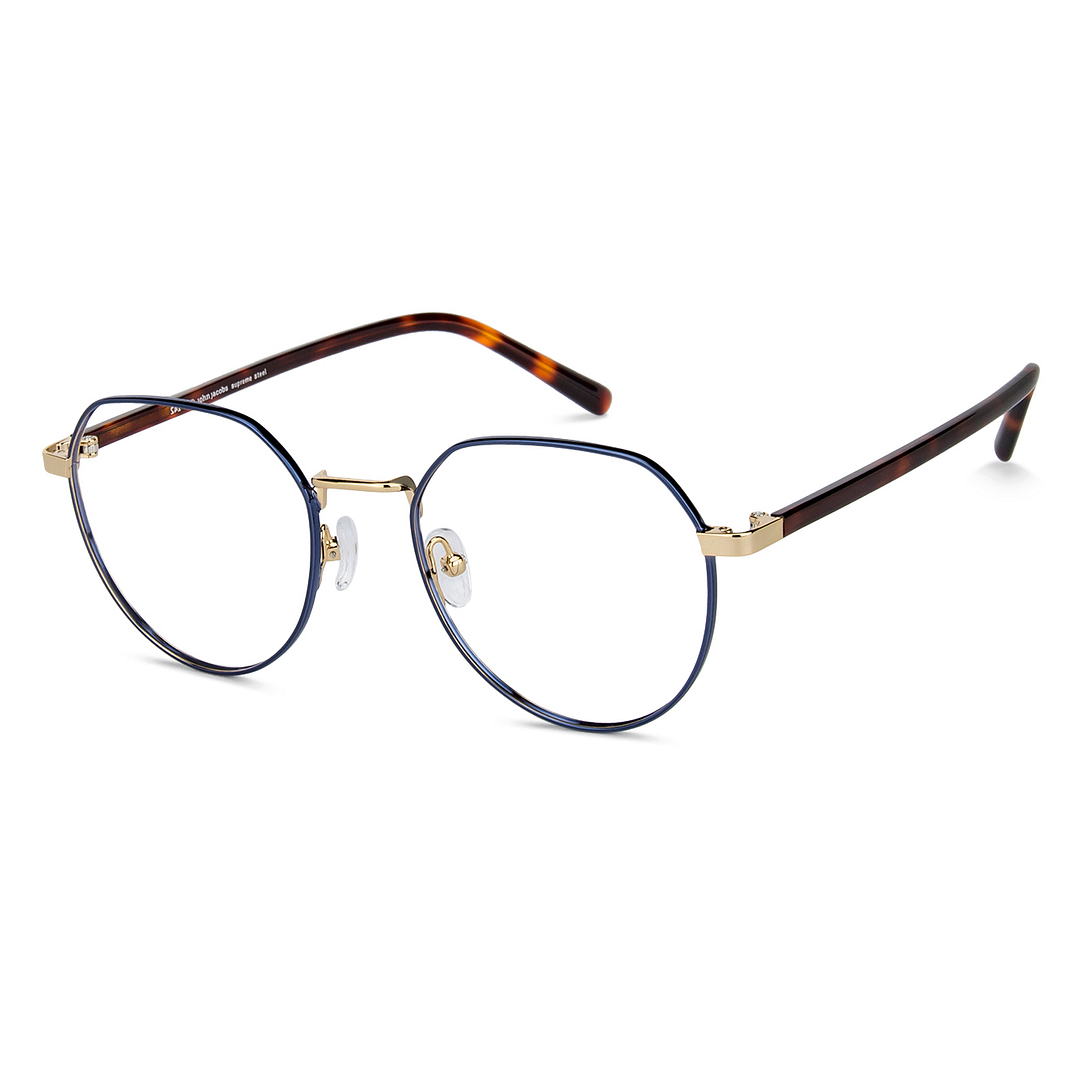 John Jacobs Online Sky Blue Full Rim Geometric left side