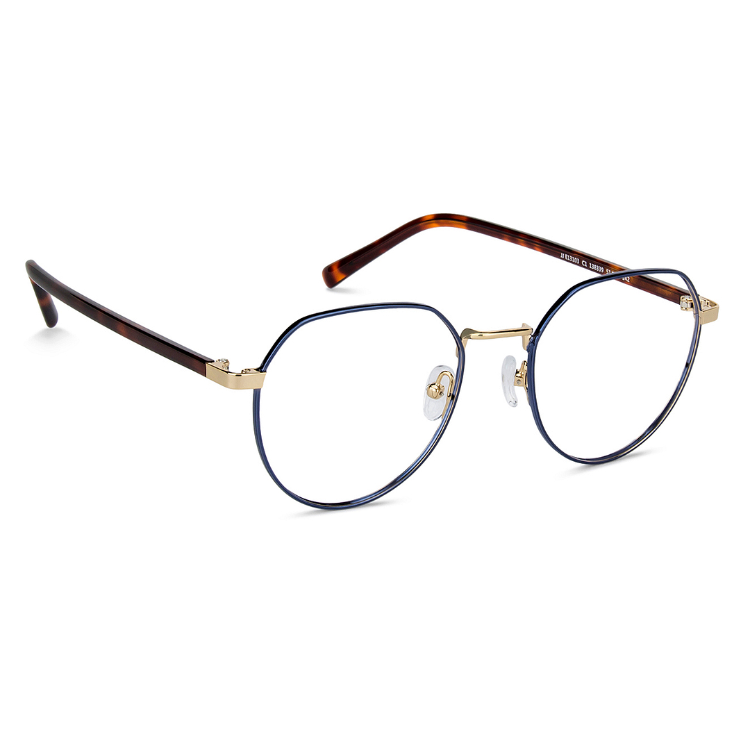 John Jacobs Online Sky Blue Full Rim Geometric left side