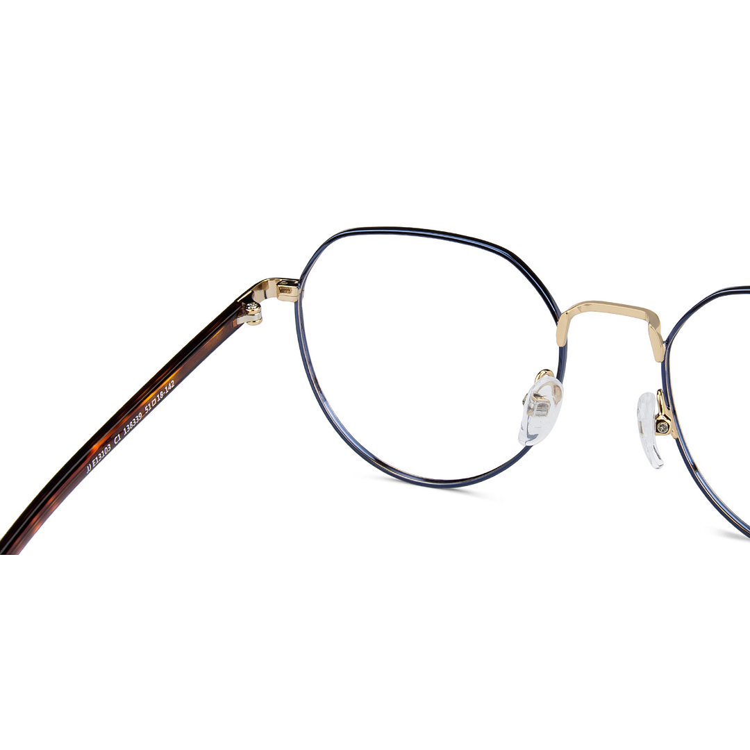 John Jacobs Online Sky Blue Full Rim Geometric left side