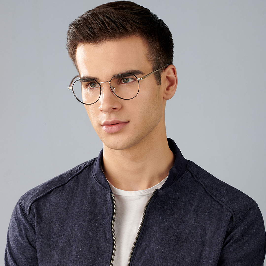John Jacobs Online Black Full Rim Hexagonal right side