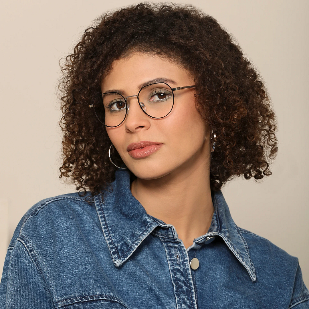 John Jacobs Online Black Full Rim Hexagonal right side