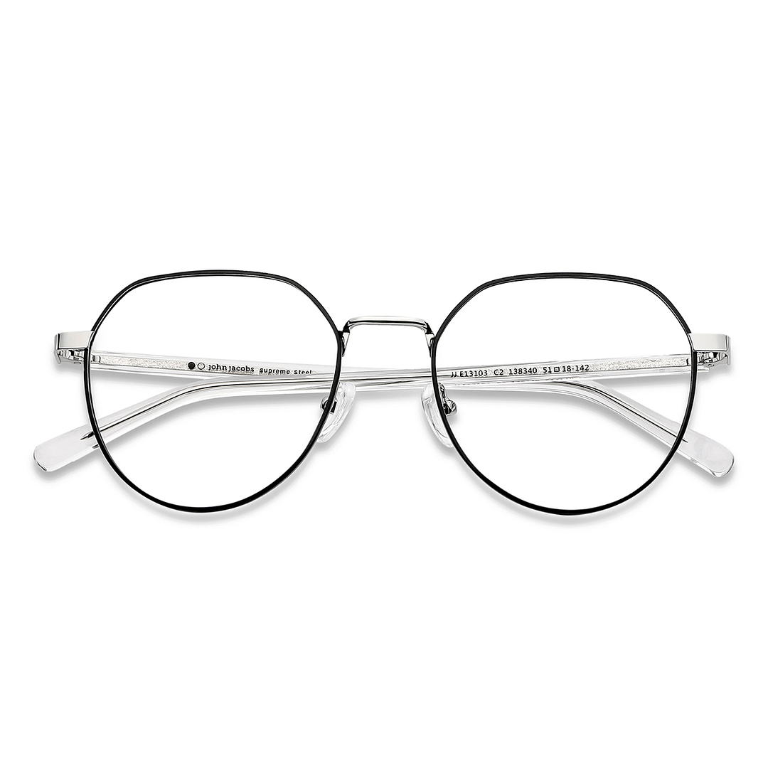 John Jacobs Online Black Full Rim Hexagonal left side