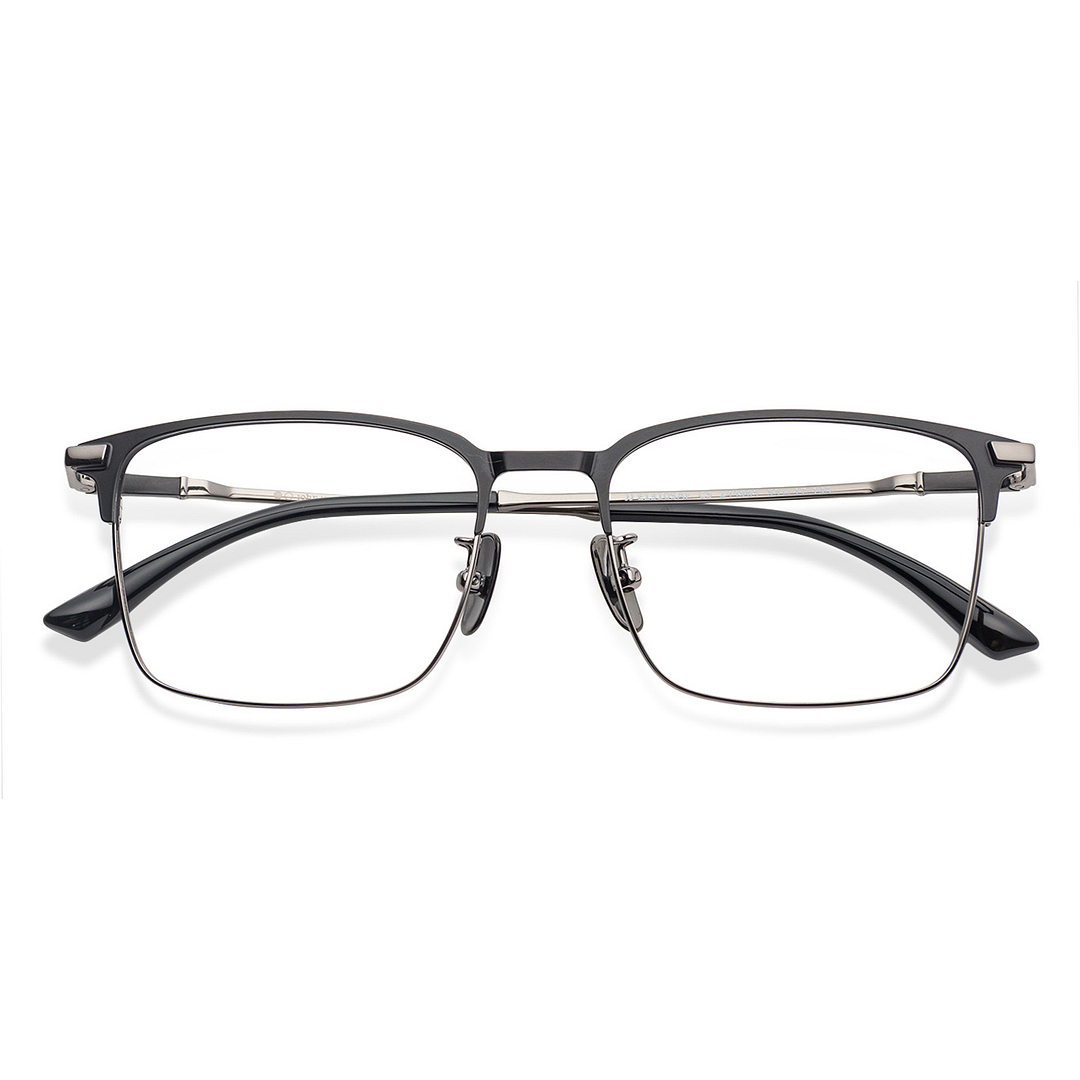 John Jacobs Online Dark Gunmetal Full Rim Square left side