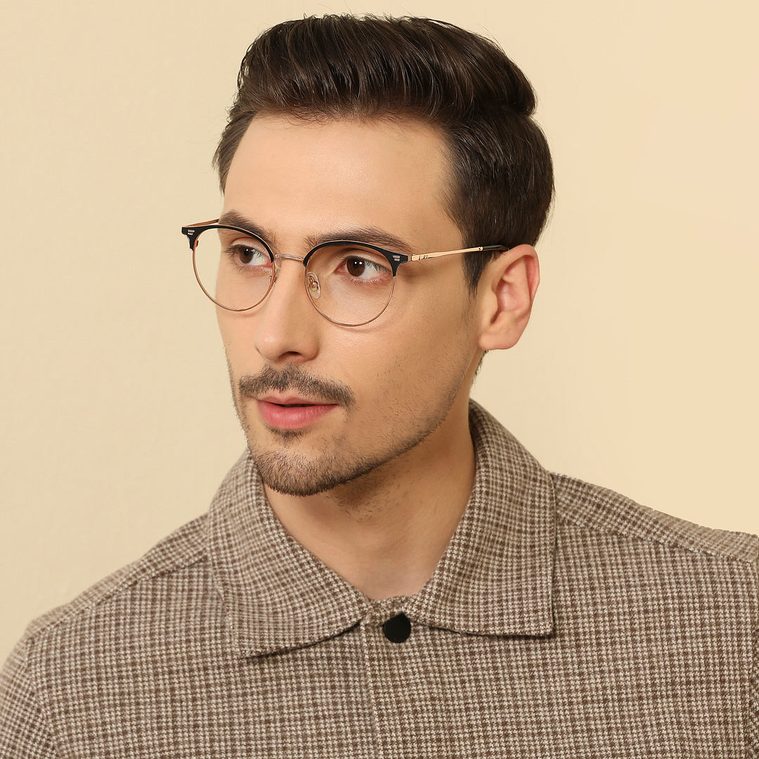 John Jacobs Online Gold Full Rim Round left side