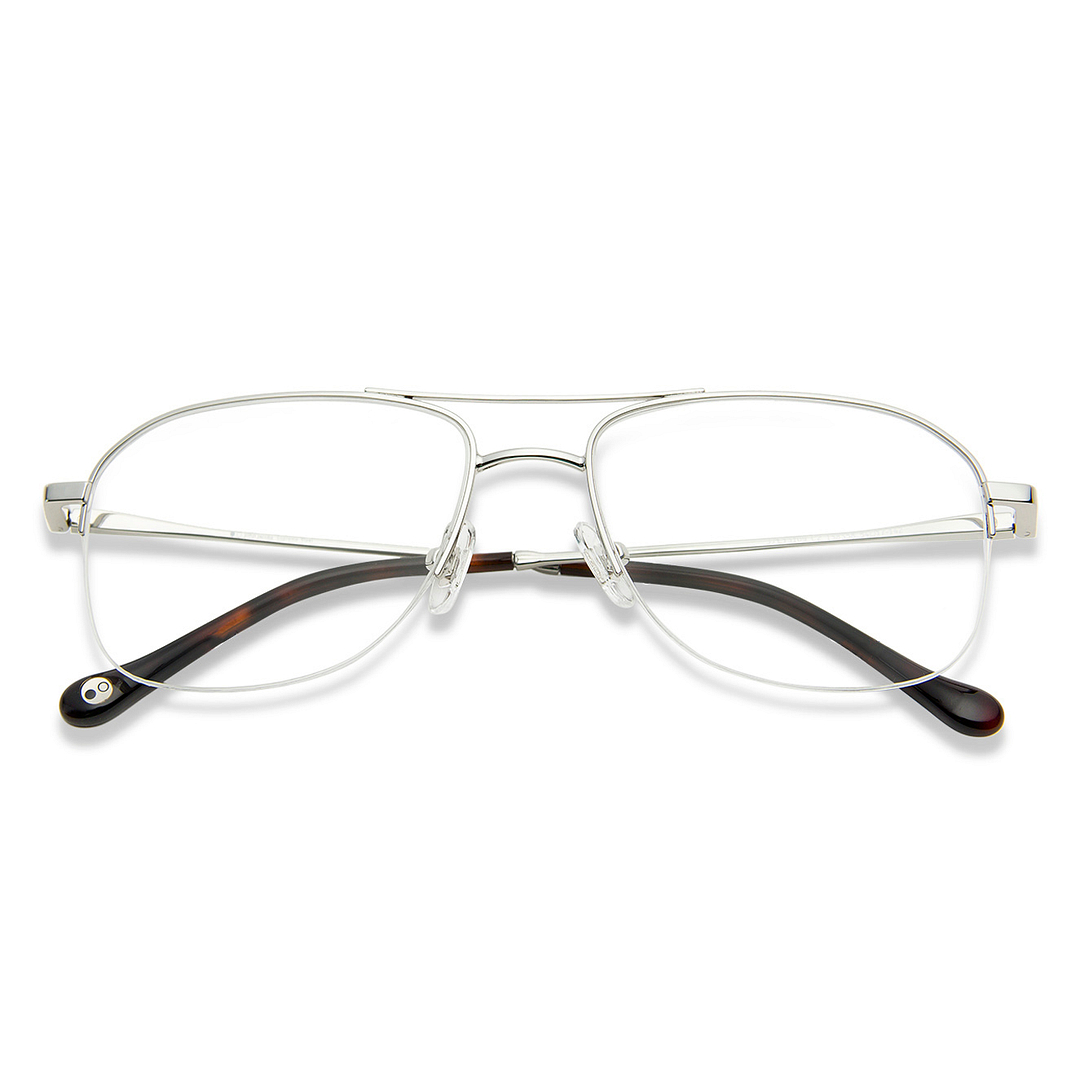 John Jacobs Online Silver Half Rim Square left side